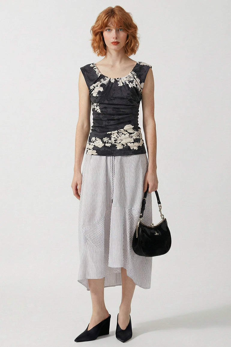 VIVIENNE WESTWOOD RTW Devore Ginnie Top | Grey/Flowers