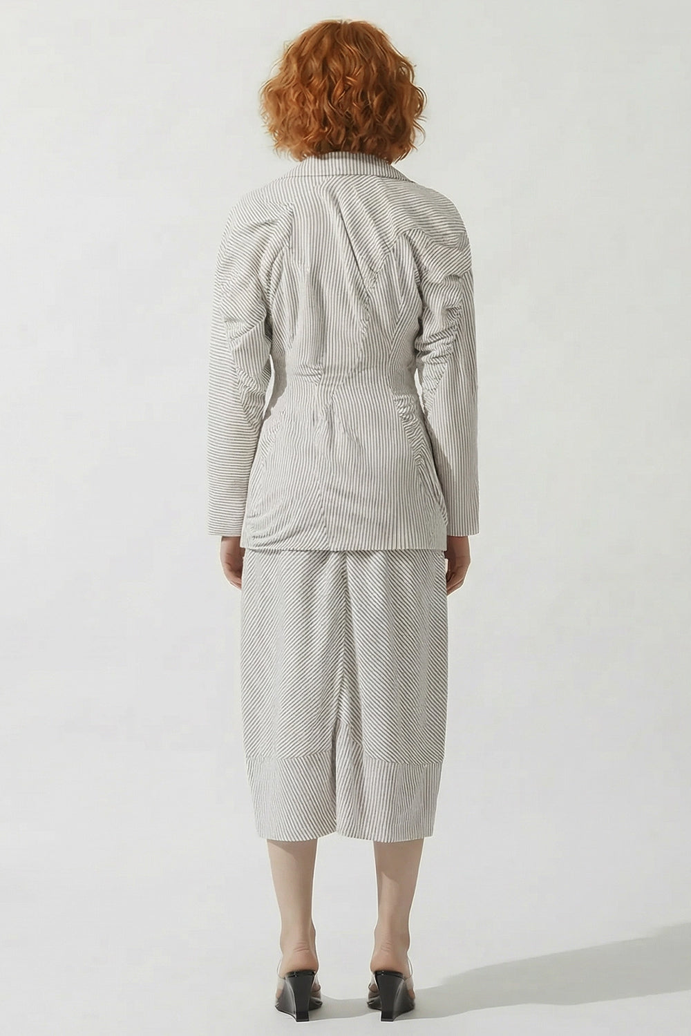 VIVIENNE WESTWOOD RTW Cloud Pinstripe Jacket | Blue/Brown Stripe