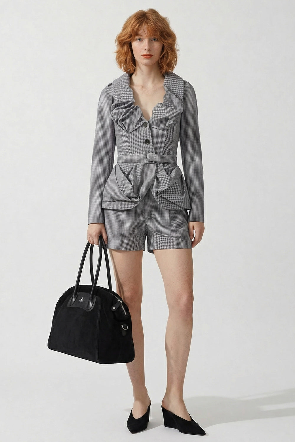 VIVIENNE WESTWOOD RTW Drunken Shorts | Gingham Grey