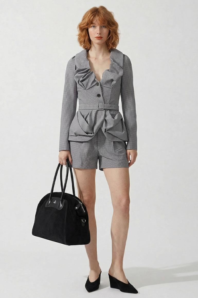 VIVIENNE WESTWOOD RTW Drunken Shorts | Gingham Grey