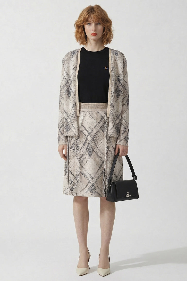 VIVIENNE WESTWOOD RTW Broken Tartan Cardigan | Gold/Multi