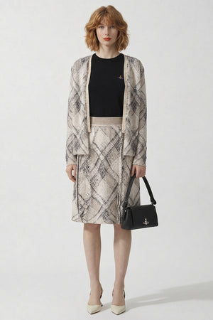 VIVIENNE WESTWOOD RTW Broken Tartan Cardigan | Gold/Multi