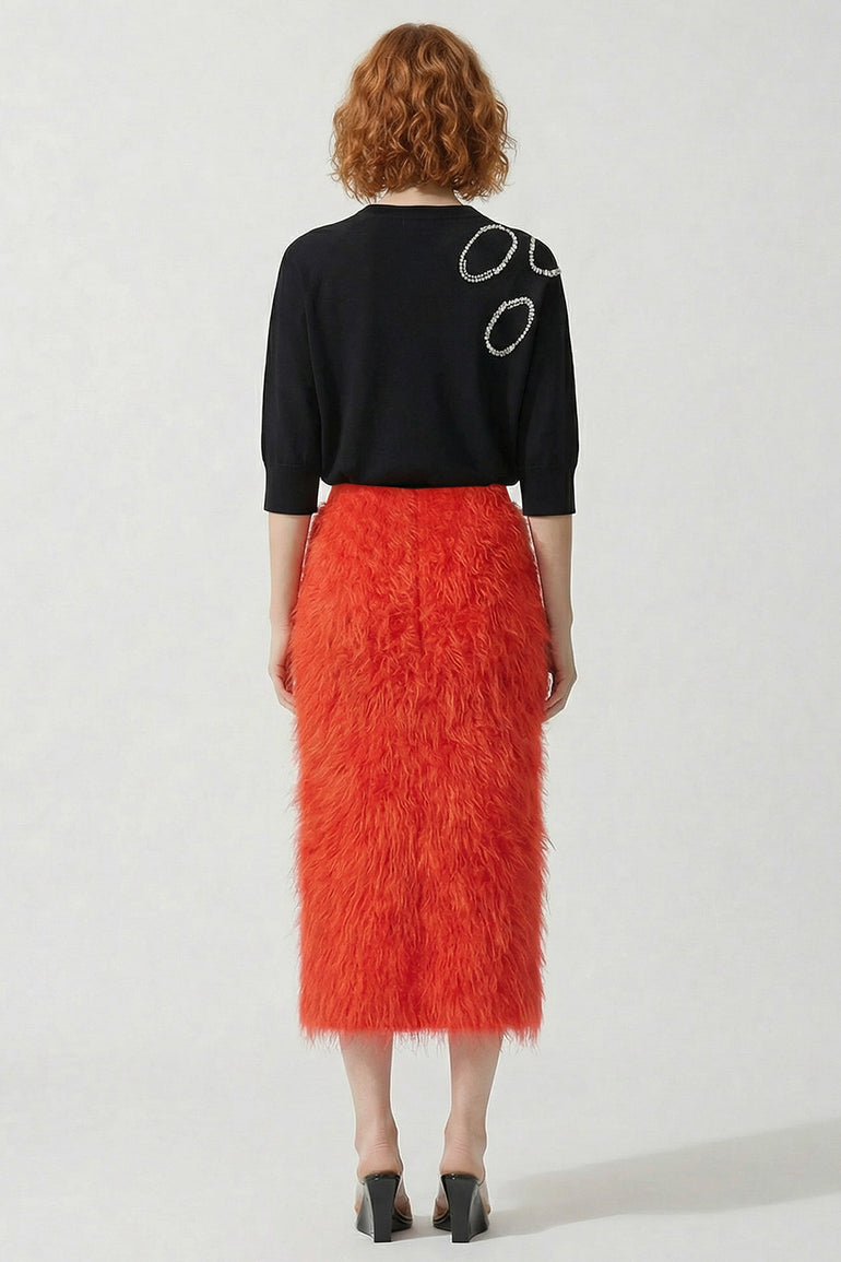 DRIES VAN NOTEN RTW Tuan Embellished Short Sleeve Knit | Black