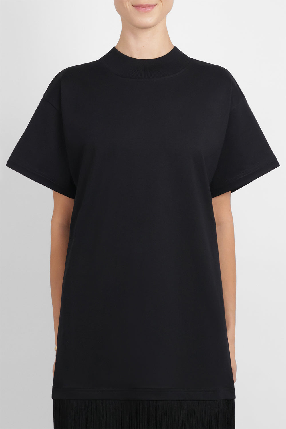 ALAIA RTW Fringe Detail T-Shirt Dress | Black