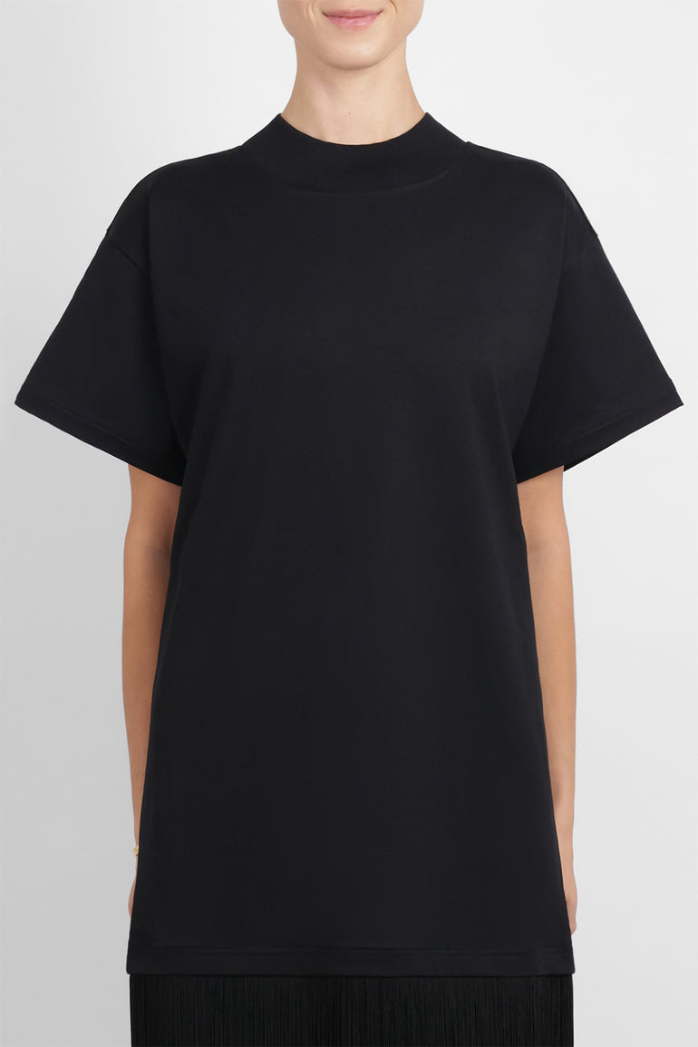 ALAIA RTW Fringe Detail T-Shirt Dress | Black