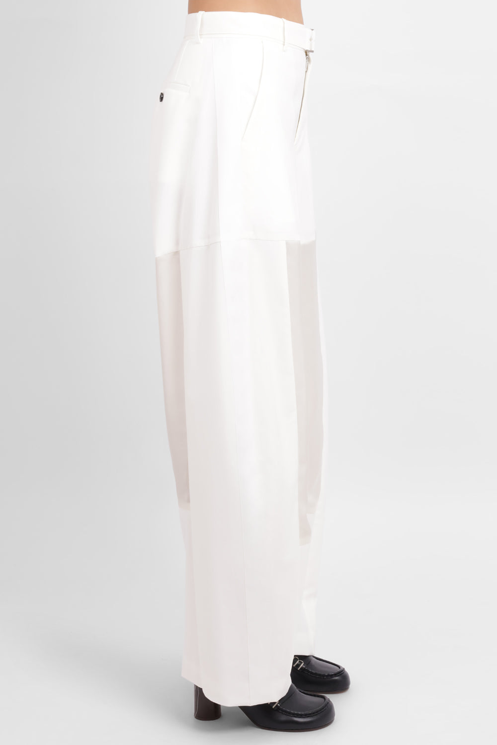 SACAI RTW Sheer Panel Tailored Suiting Pants | Off White
