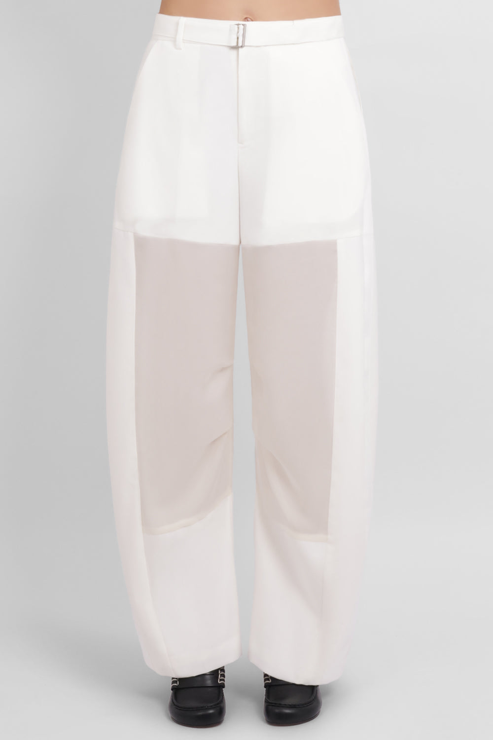 SACAI RTW Sheer Panel Tailored Suiting Pants | Off White