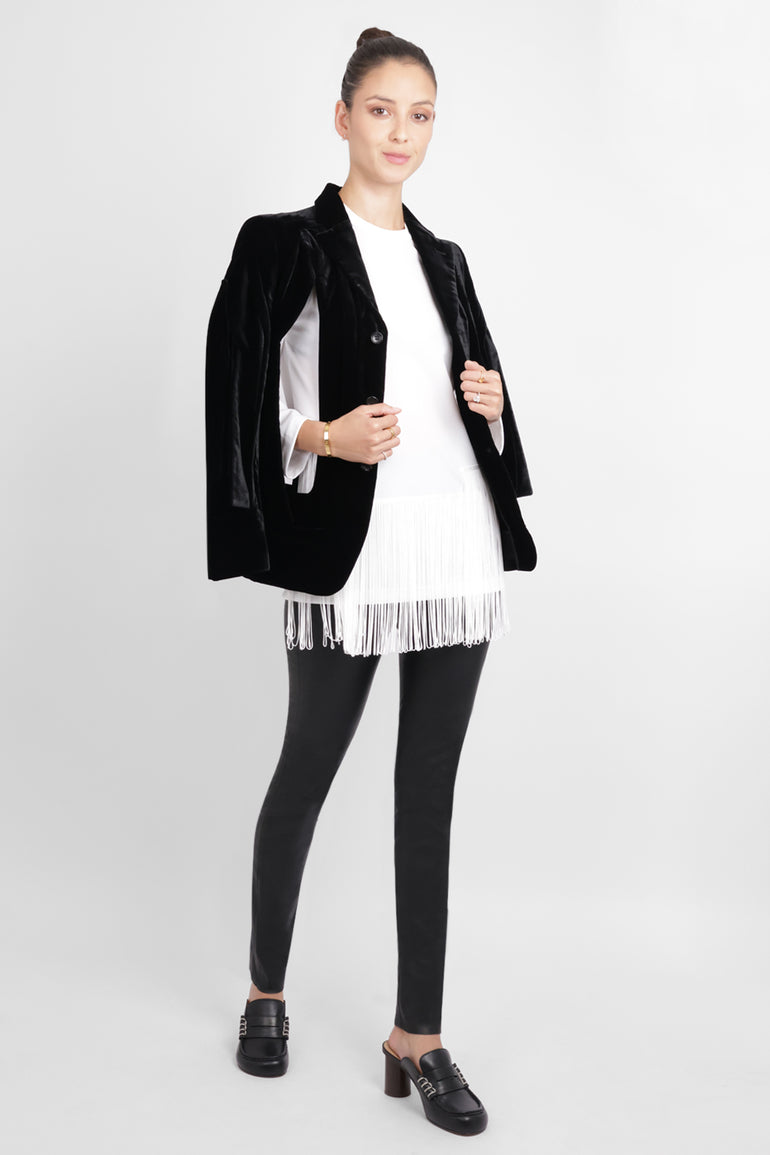 COMME DES GARCONS RTW Crew Neck L\S Top with Tassel Detail | White