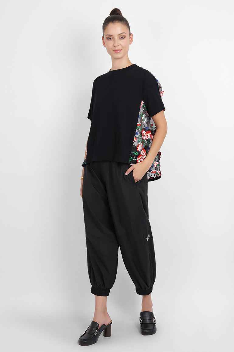 SACAI RTW Floral Embroidery Pullover | Black