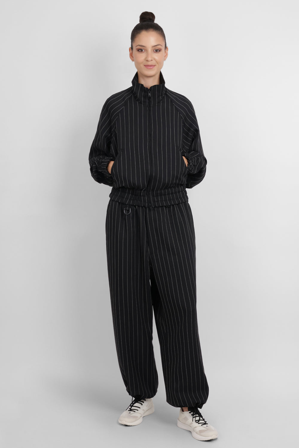 Y-3 RYW Pinstripe Sport Uniform Blouson Jacket | Black