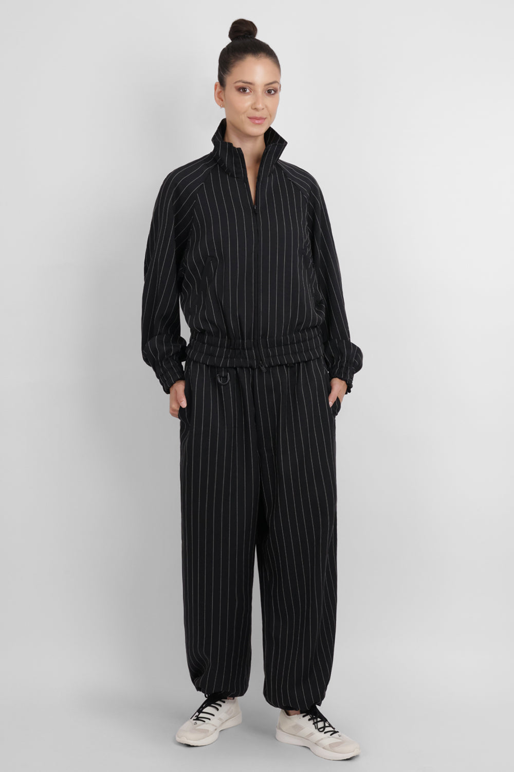 Y-3 RYW Pinstripe Sport Uniform Blouson Jacket | Black