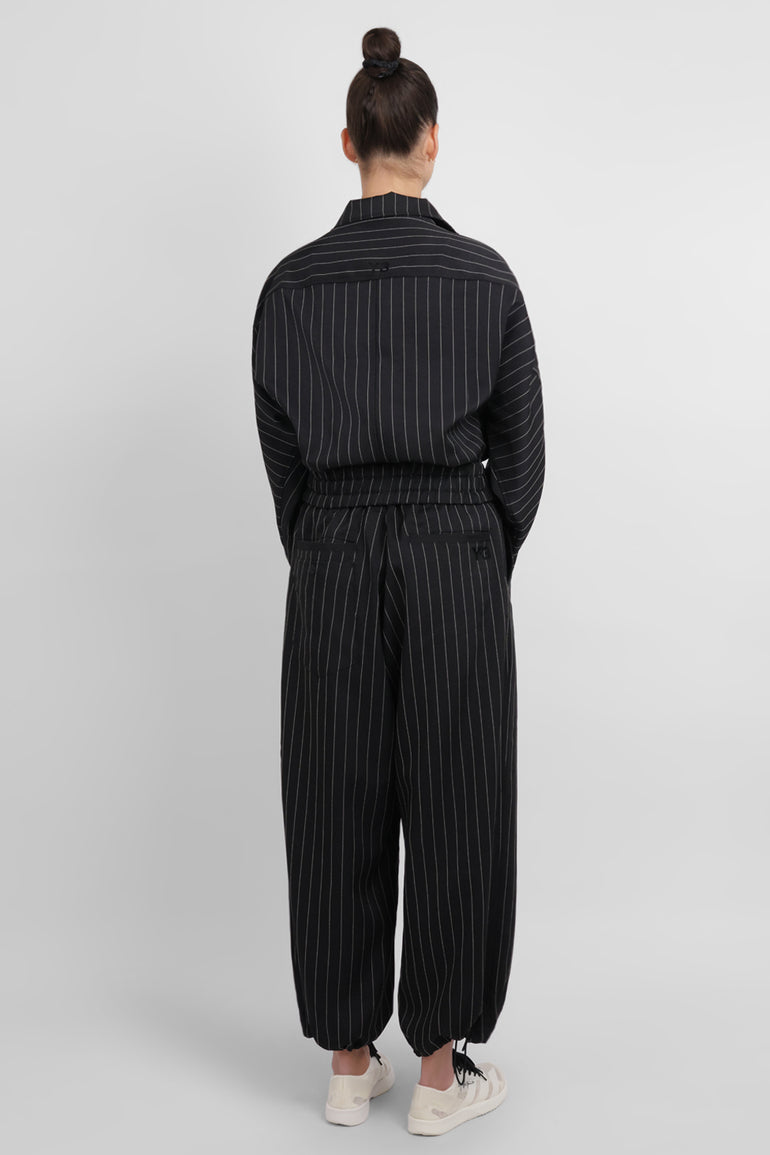 Y-3 RYW Pinstripe Sport Uniform Wide-Leg Trouser | Black
