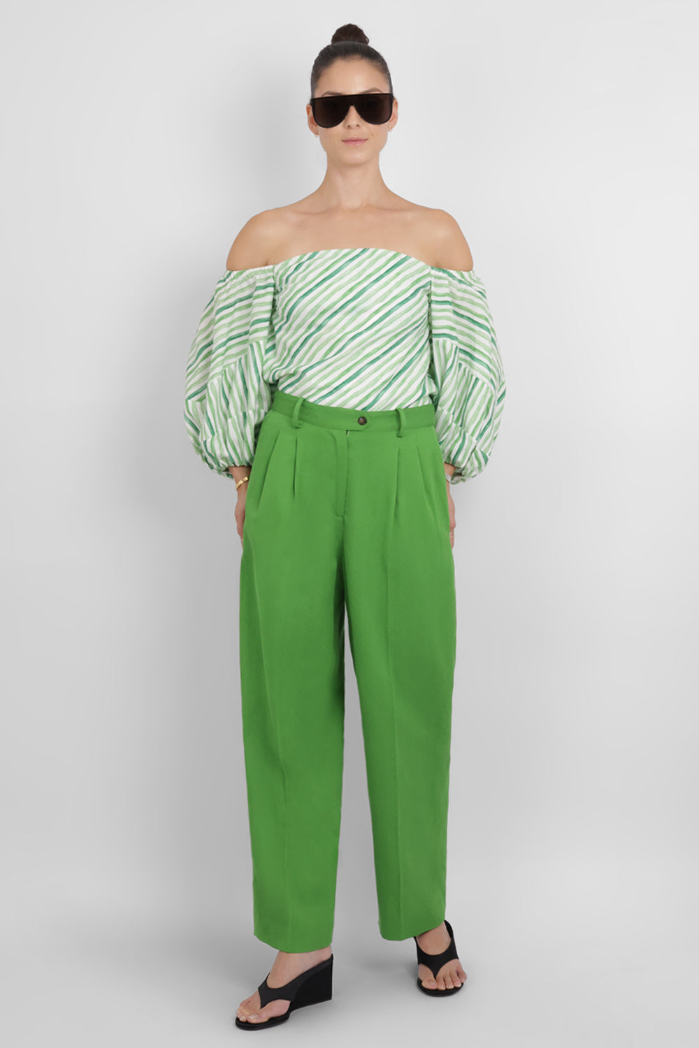 ROSIE ASSOULIN RTW Sporty Wide Leg Pant | Green