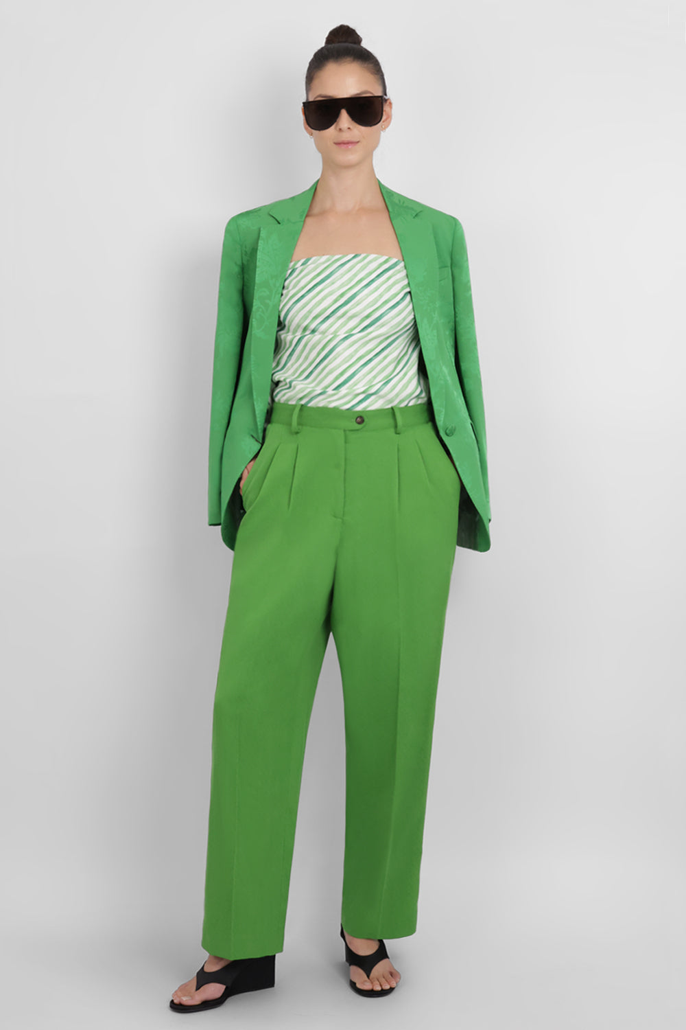 ROSIE ASSOULIN RTW Sporty Wide Leg Pant | Green