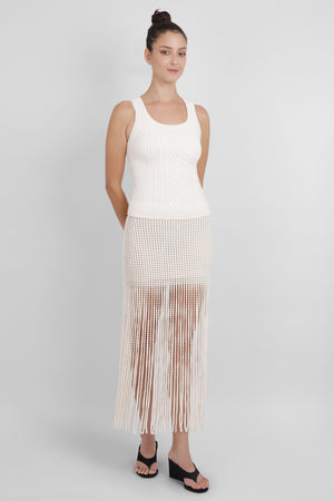 JW ANDERSON RTW Cable Cami Singlet Top | Ivory