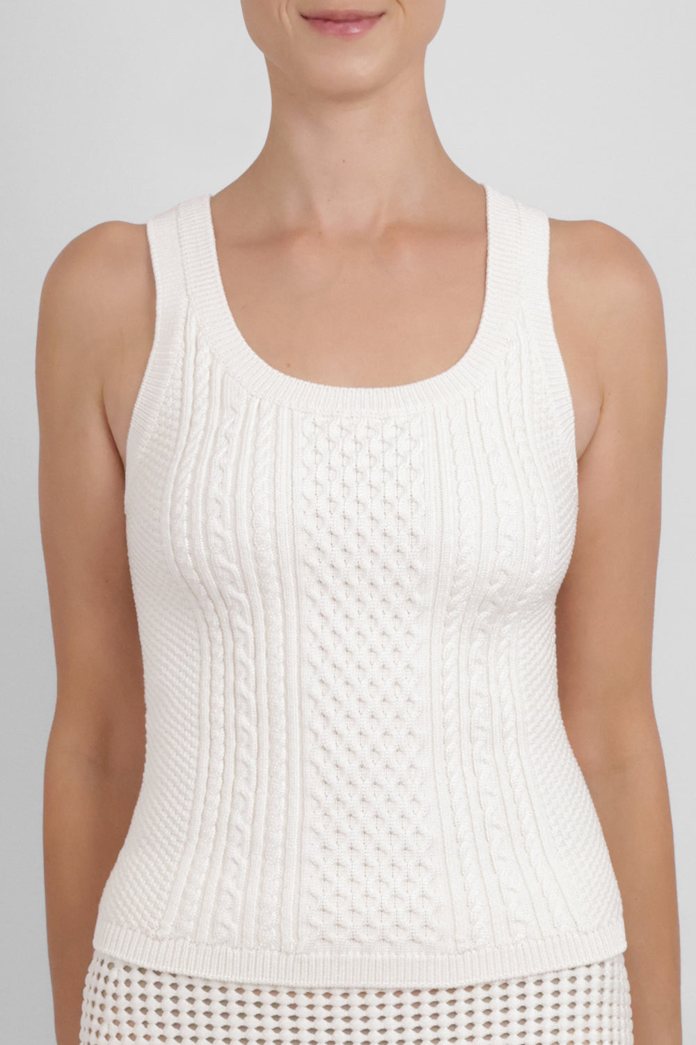 JW ANDERSON RTW Cable Cami Singlet Top | Ivory