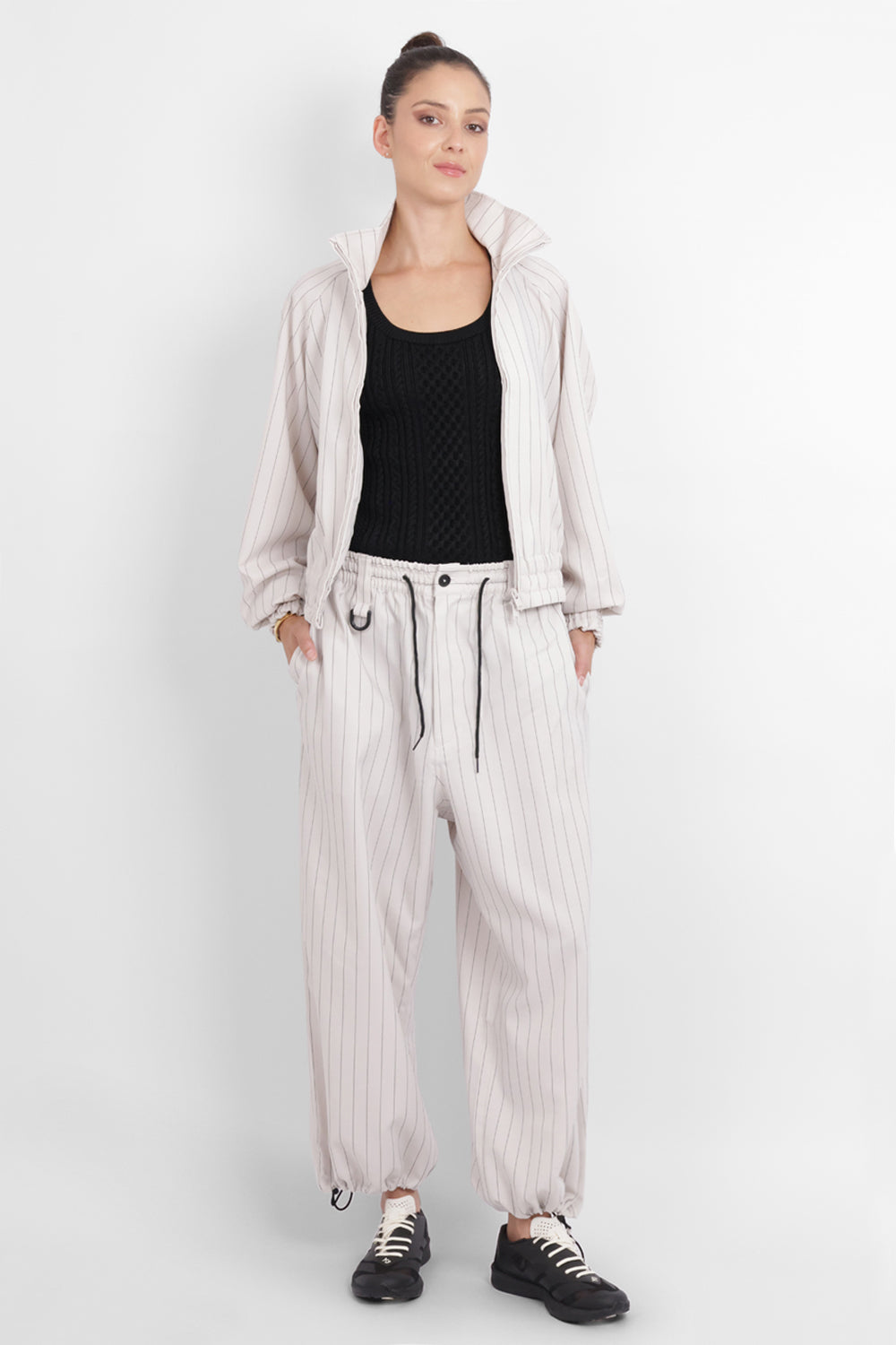 Y-3 RYW Pinstripe Sport Uniform Blouson Jacket | Chapea