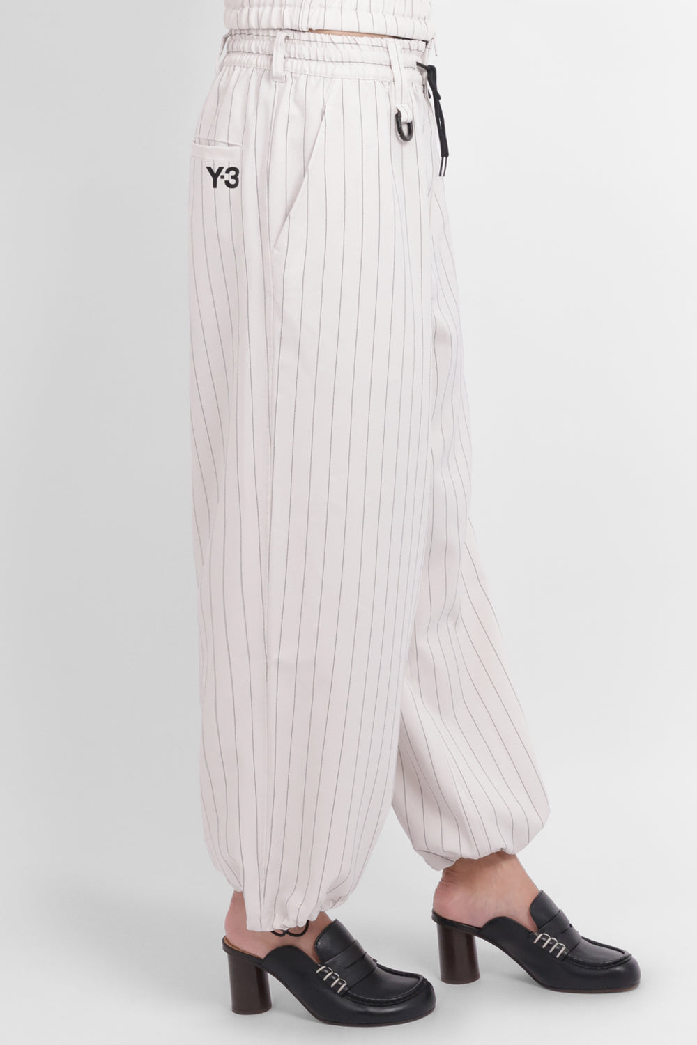 Y-3 RYW Pinstripe Sport Uniform Wide-Leg Trouser | Chapea