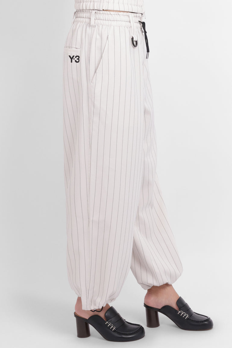 Y-3 RYW Pinstripe Sport Uniform Wide-Leg Trouser | Chapea