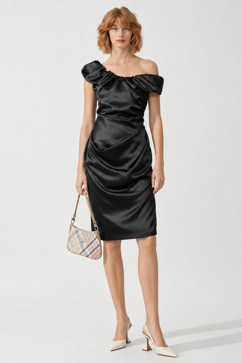 VIVIENNE WESTWOOD RTW Ginnie Amber Adjustable Silky Dress | Black