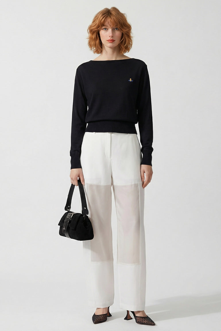 VIVIENNE WESTWOOD BAGS BLACK / Black Hazel Suede Treasure Handbag | Black