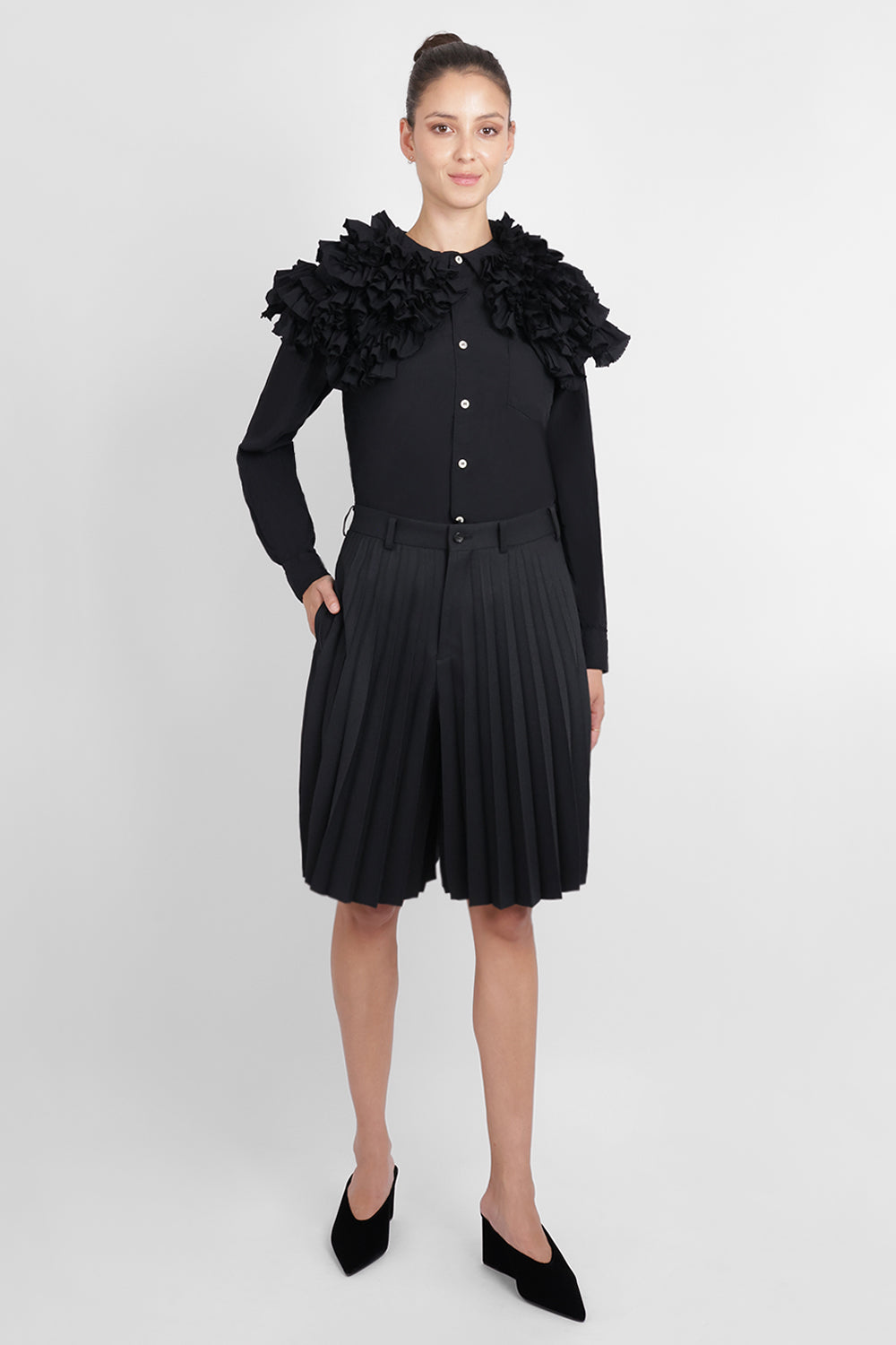 COMME DES GARCONS RTW Pleat Long Short | Black