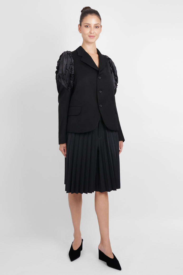 COMME DES GARCONS RTW Single Breast Jacket With Pleat Sculpt Sleeve | Black