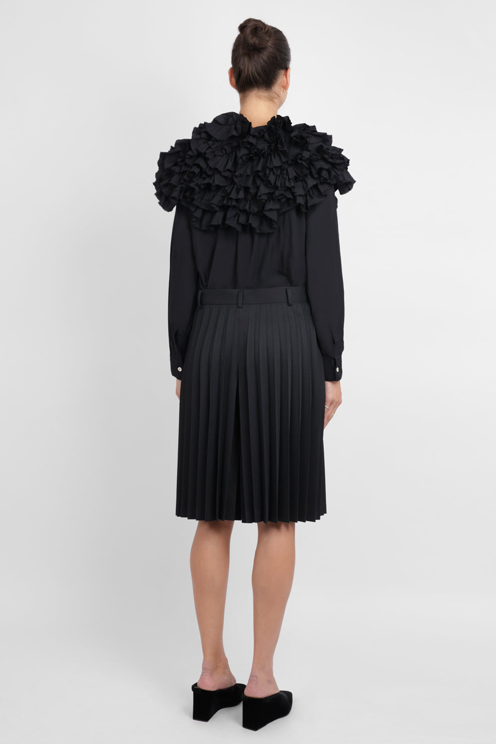 COMME DES GARCONS RTW Ruffle Wide Collar Shirt | Black