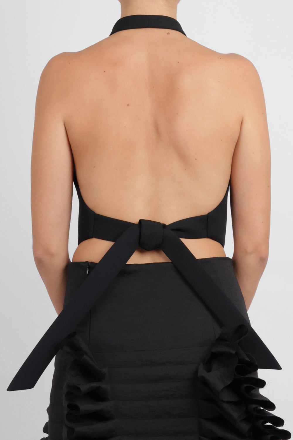 AWAKE MODE RYW Tie-Back Detail Vest Top | Black