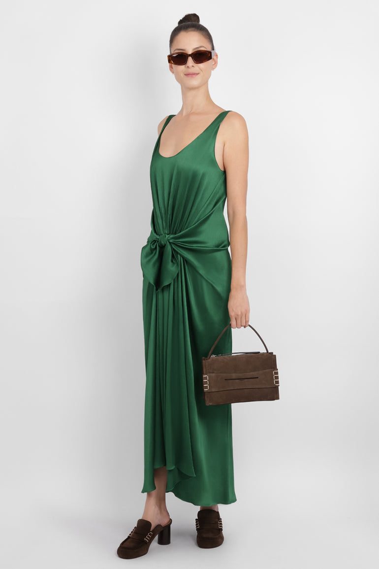 JW ANDERSON RTW Cami Knot Waist Maxi Dress | Bottle Green