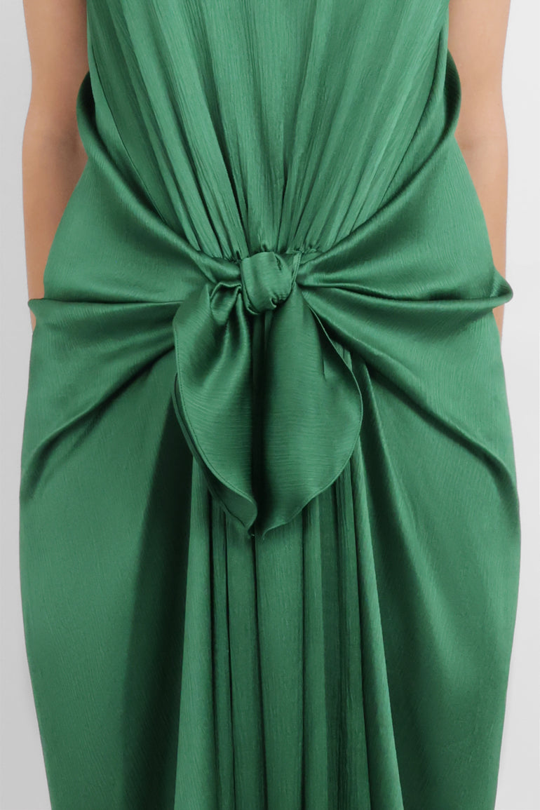 JW ANDERSON RTW Cami Knot Waist Maxi Dress | Bottle Green