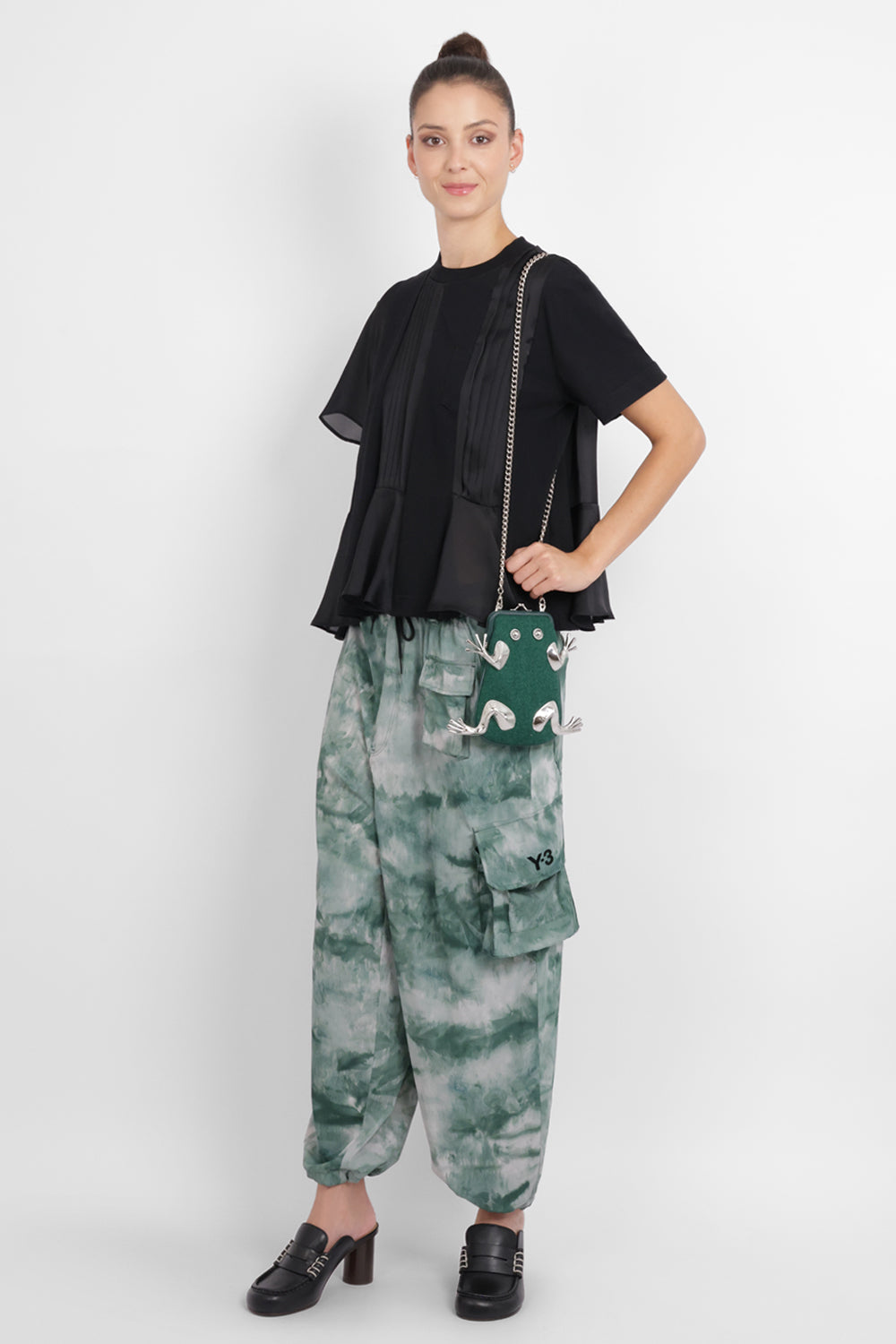 Y-3 RYW Utility All-Over Print Pant | Green/Multicolour