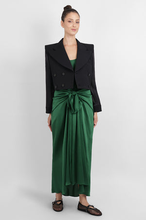 NOIR KEI NINOMIYA RTW Triple Breast Tuxedo Style Crop Jacket | Black