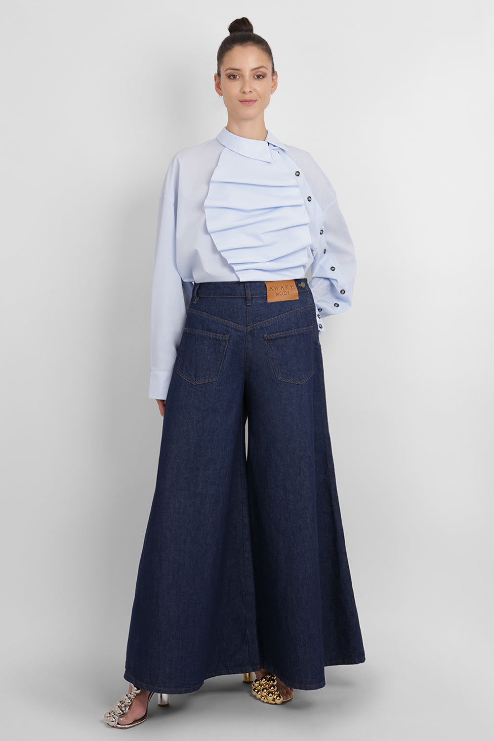 AWAKE MODE RYW Super Wide Leg Mirror Jean | Indigo Rinse Wash