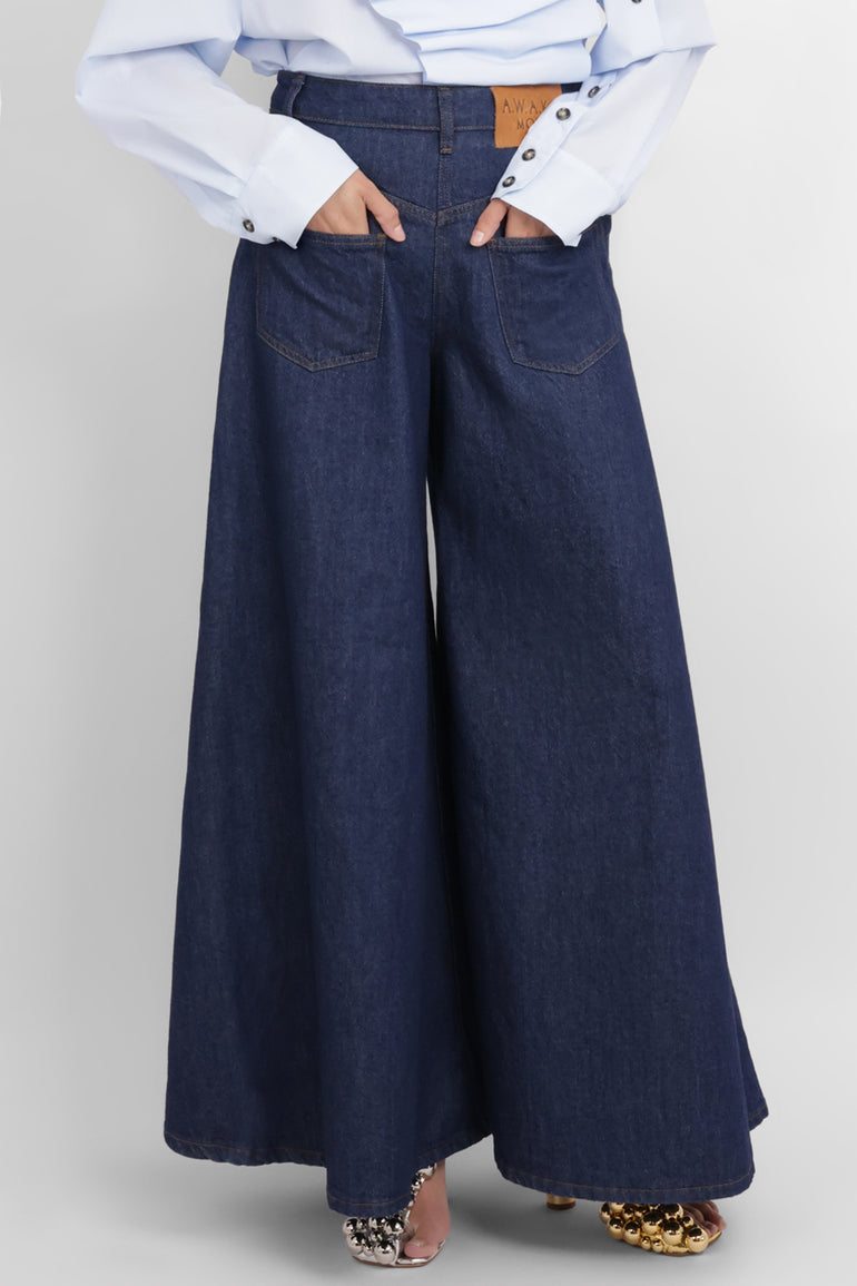 AWAKE MODE RYW Super Wide Leg Mirror Jean | Indigo Rinse Wash