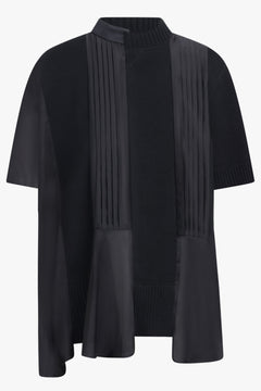 SACAI RTW Cotton Cashmere Knit Pullover Top | Black