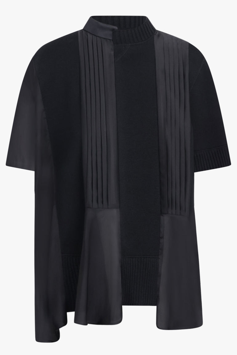SACAI RTW Cotton Cashmere Knit Pullover Top | Black