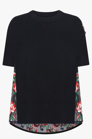 SACAI RTW Floral Embroidery Pullover | Black