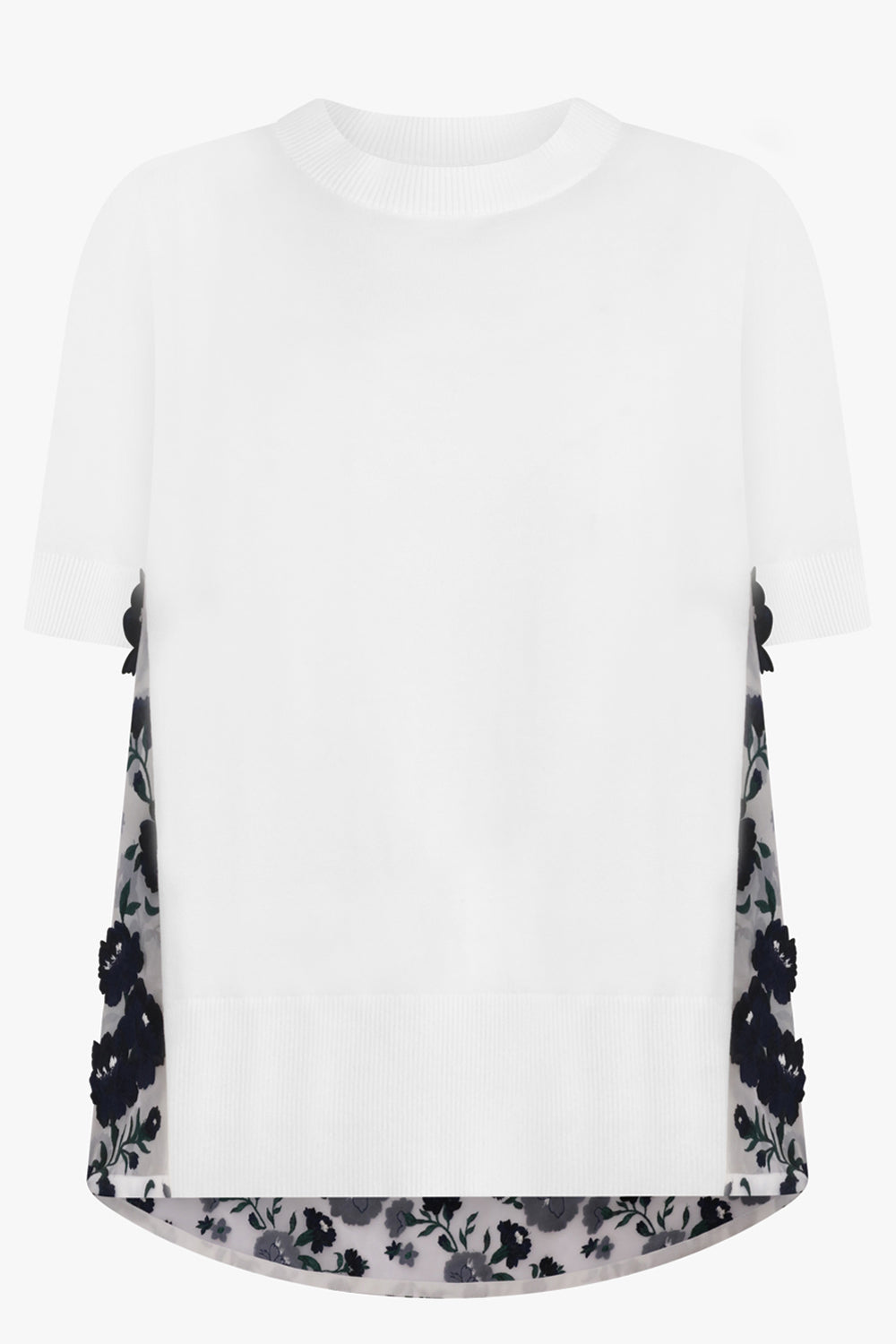 SACAI RTW Floral Embroidery Pullover | White