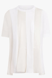 SACAI RTW Satin Cotton Jersey T-Shirt | Off White