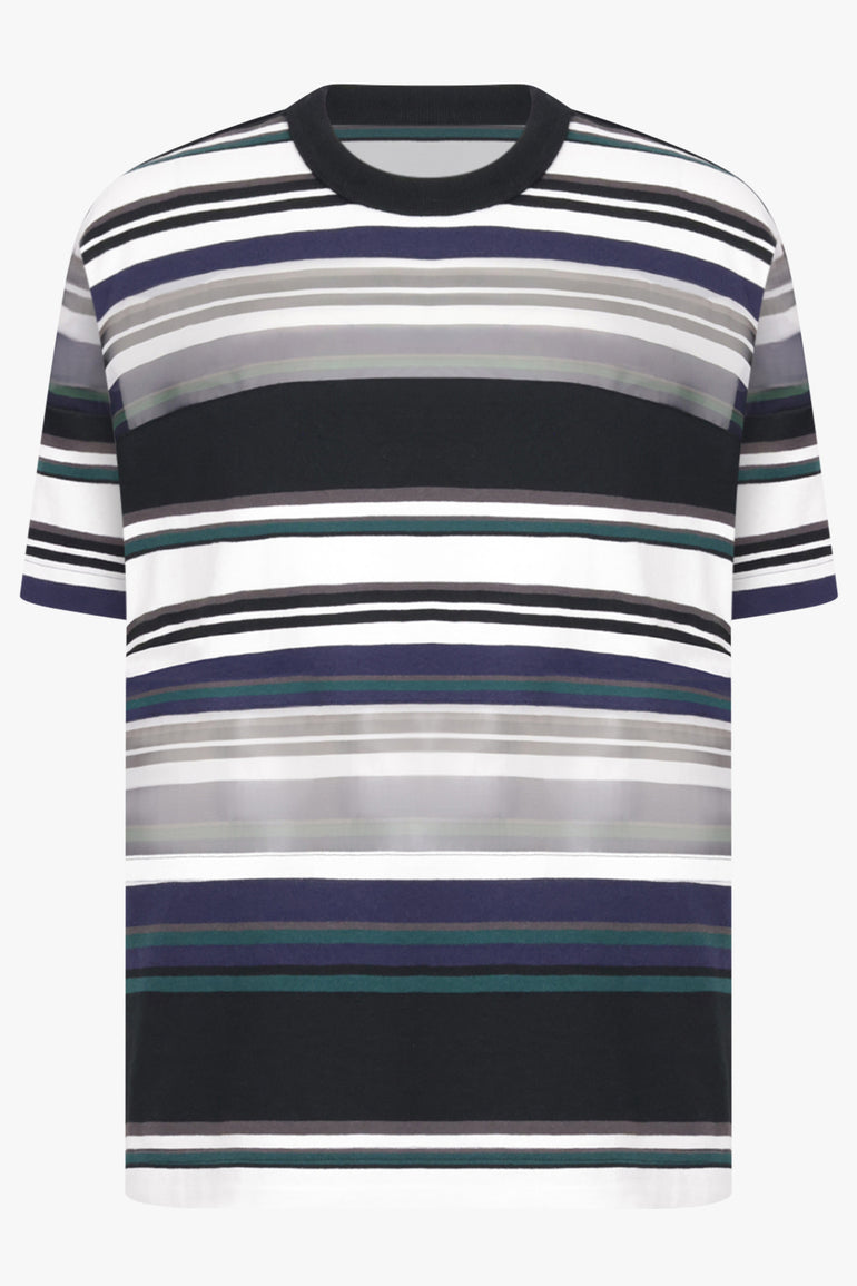 SACAI RTW Stripe Cotton Jersey T-Shirt