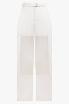 SACAI RTW Sheer Panel Tailored Suiting Pants | Off White