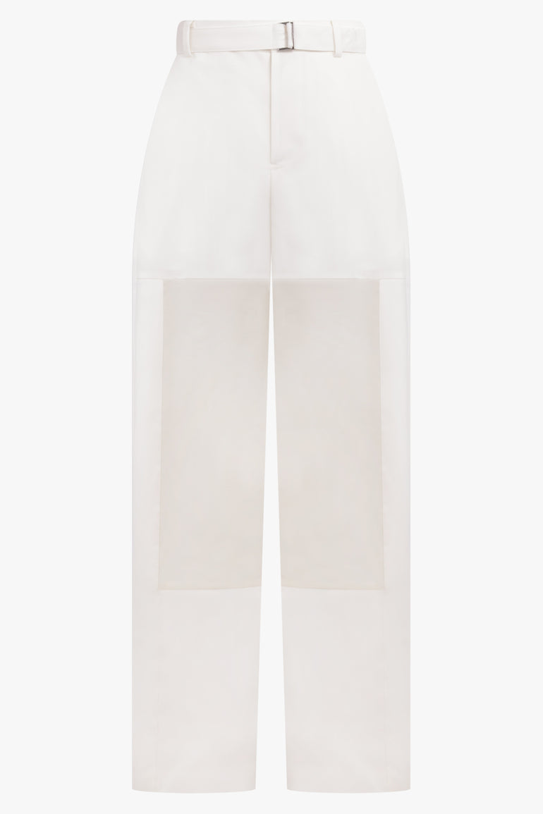 SACAI RTW Sheer Panel Tailored Suiting Pants | Off White