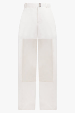 SACAI RTW Sheer Panel Tailored Suiting Pants | Off White