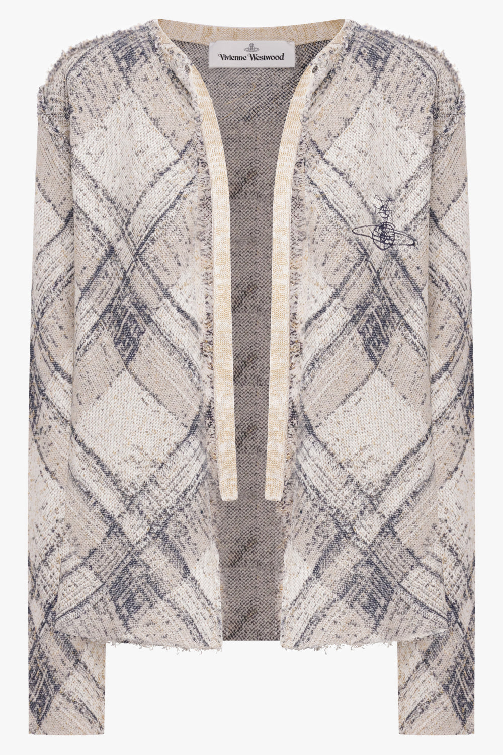 VIVIENNE WESTWOOD RTW Broken Tartan Cardigan | Gold/Multi