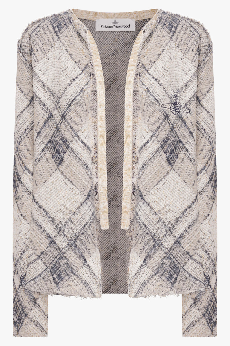 VIVIENNE WESTWOOD RTW Broken Tartan Cardigan | Gold/Multi