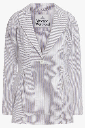 VIVIENNE WESTWOOD RTW Cloud Pinstripe Jacket | Blue/Brown Stripe