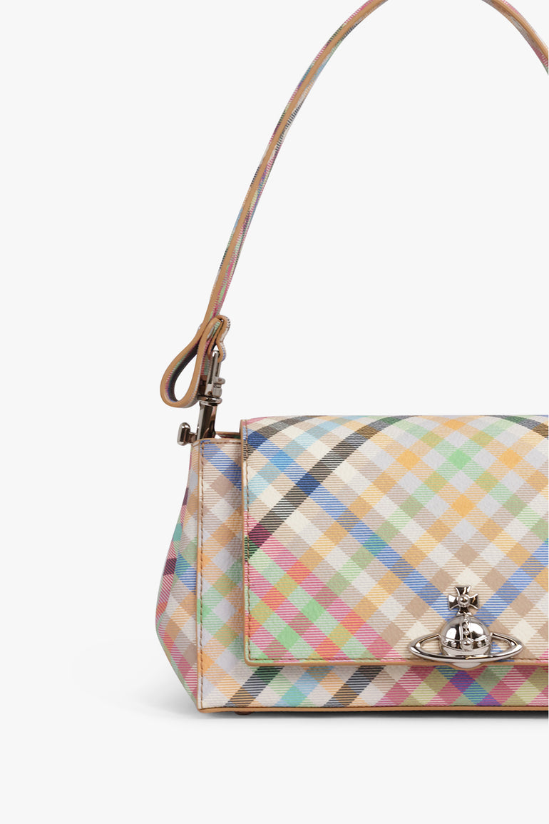 VIVIENNE WESTWOOD BAGS MULTI / Multi Heather Check Hazel Medium Handbag | Multi