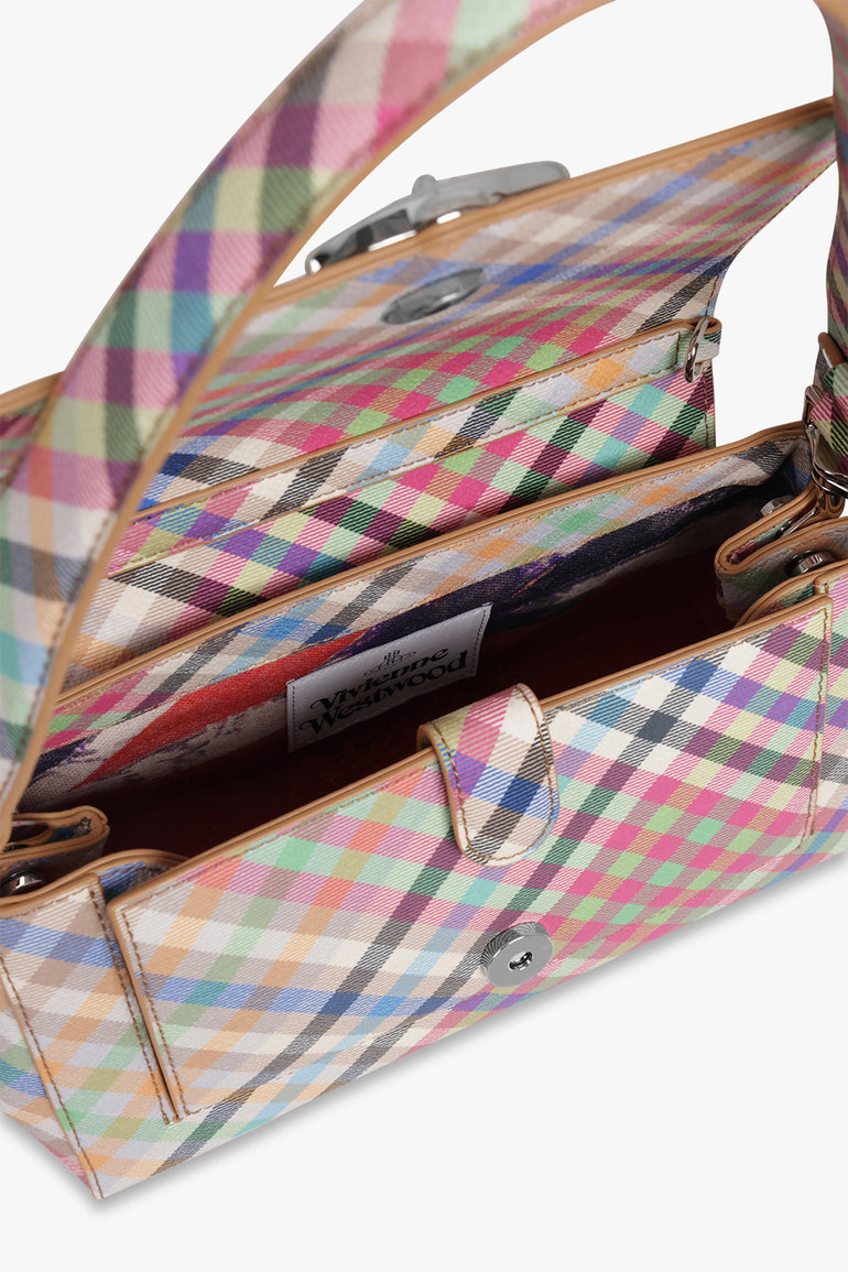 VIVIENNE WESTWOOD BAGS MULTI / Multi Heather Check Hazel Medium Handbag | Multi