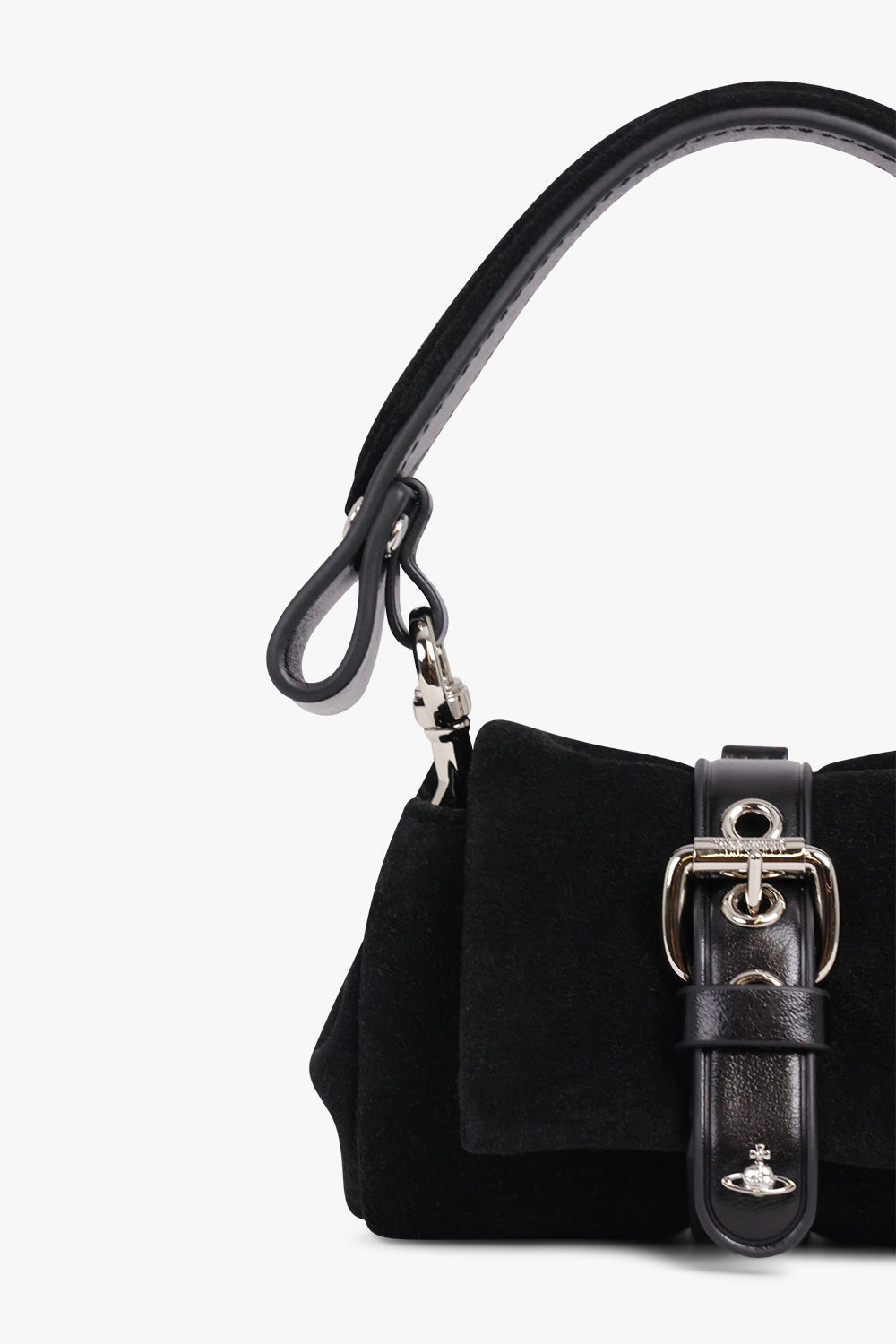 VIVIENNE WESTWOOD BAGS BLACK / Black Hazel Suede Treasure Bag Charm | Black